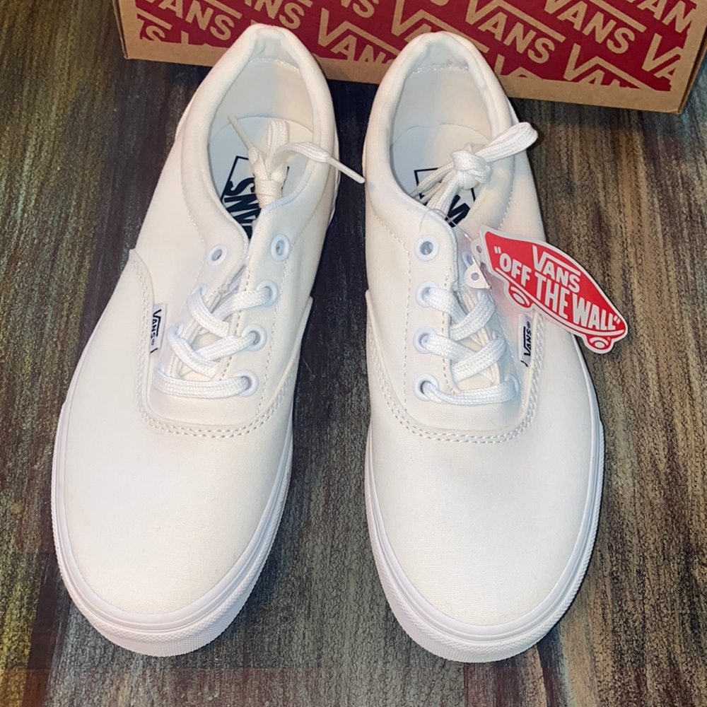 White Lace Up Vans